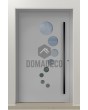 PIVOT 12E - Aluminum pivot door with with circular windows