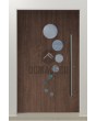 PIVOT 12E - Aluminum pivot door with with circular windows