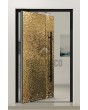 PIVOT B2 - aluminum pivot door covered with gold stainless steel sheet
