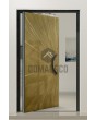 PIVOT M8 -  aluminum pivot door with gold texture of milled metal