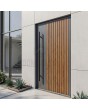 PIVOT RAIL3 - aluminum exterior door with vertical slats made of aluminum profiles