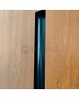 PIVOT RAIL6 - aluminum pivot door with black vertical slats made of aluminum profiles