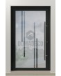 PIVOT Glass S10 - aluminium frosted pivot door with with transparent decor