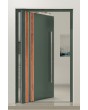 PIVOT V28 - aluminium front door with wooden decor