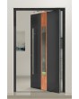 PIVOT V08 - aluminum front door with wooden decor