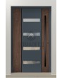 LIM V09 - aluminium entry door with wooden decor