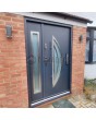 Anthracite entrance steel door with side panel