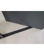 Aluminum Pivot door with left sidelight, glass panel (view from the outside)