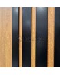 PIVOT RAIL6 - aluminum pivot door with black vertical slats made of aluminum profiles