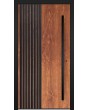 LIM RAIL6 - aluminum front  door with black vertical slats made of aluminum profiles