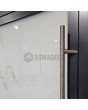PIVOT Glass S2 - aluminium frosted pivot door with two transparent stripe