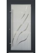 LIM Glass S11 - frosted aluminum entry door with transparent decor