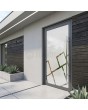 Anthracite main frosted door with transparent decor