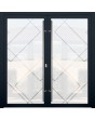LIM GLASS double S -  frosted aluminum souble door with transparent motif