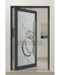 PIVOT Glass S - frosted front door with colorful decor