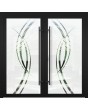 LIM GLASS double S -  frosted aluminum souble door with transparent motif