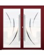 LIM GLASS double S -  frosted aluminum souble door with transparent motif