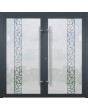 LIM GLASS double S -  frosted aluminum souble door with transparent motif