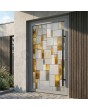 Silver Stained Glass external aluminium hinged door