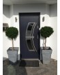 Dark anthracite external steel door with window
