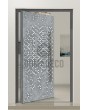 PIVOT Squares - pivot door with squares texture of milled metal