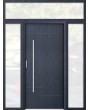 custom configuration - STA steel front door with left, right and top glass panels