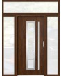 custom configuration - STA steel front door with left, right and top glass panels