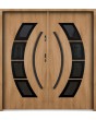 Sta Taurus Double noir - high security exterior metal double door with glass and black frame