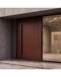 aluminium front door covered mahogany sublimated wood