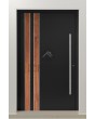 LIM V28 - aluminum entrance door with wooden decor