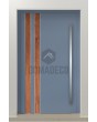 LIM V28 - aluminum entrance door with wooden decor