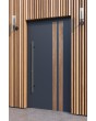 LIM V28 - aluminum entrance door with wooden decor