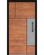 LIM V35 - aluminum wooden texture front door with decor