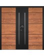 LIM v36 double - double aluminium front door with wooden decor