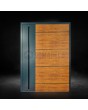 Anthracite  aluminum pivot front door with wooden decor