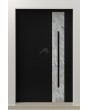 LIM V41 - aluminum front door covered with white rock stone texture