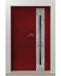 LIM V41 - aluminum front door covered with white rock stone texture