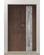 LIM V41 - aluminum front door covered with white rock stone texture