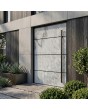 LIM V42 - aluminium front door covered with white rock stone texture