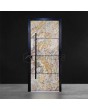 Aluminum front door with sand rock stone