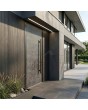 Anthracite aluminum front door covered with sintered quartz