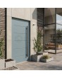 Dove grey modern aluminum front door