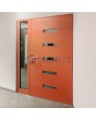 Orange contemporary aluminum front door