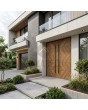 LIM WOODLINE 4 Double - aluminum wood-like double entry door covered Creek Larch High Pressure Laminate