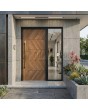 LIM WOODLINE 4 - aluminum wood-like entry door covered Creek Larch High Pressure Laminate
