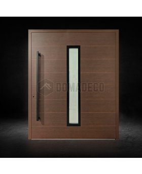 Wenge modern aluminum pivot front door