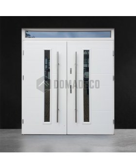 white french double stainless steel front door