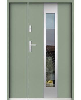 Sta Amerigo Uno - stainless steel contemporary door with side panel