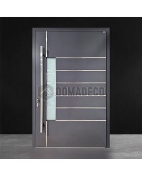Anthracite aluminium pivot entrance door