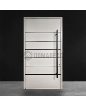 White commercial aluminum hinged door for modern architecture